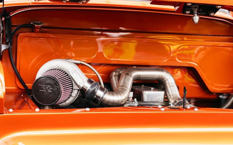 Chevy 55 COE for sale tipper engine bay